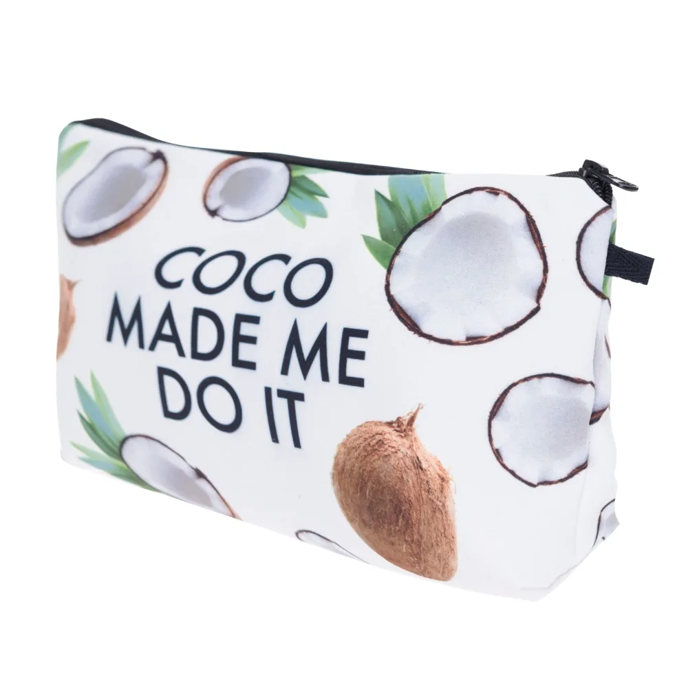 Who Cares Кокосовая 3D печать косметички сумки для путешествий дамская сумка женская косметичка