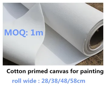 Primed white 100% cotton blank canvas roll for hand painting practice 1