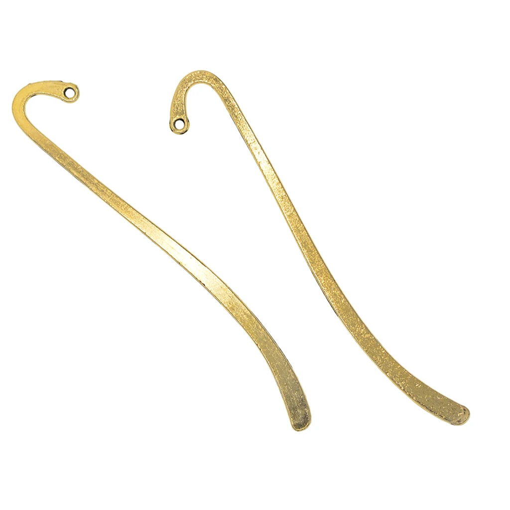 40pcs 87mm Vintage Silver Gold Bronze Copper Colors Beading Flat Bookmarks With Loop DIY Making Jewelry Findings