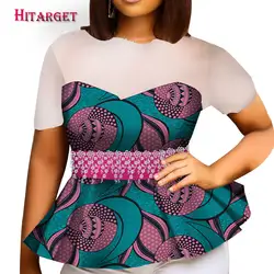 2019 африканская Дашики женская одежда Bazin Riche модный элегантный укороченный топ рубашки Анкара Африканский топ одежда hitarget WY4948
