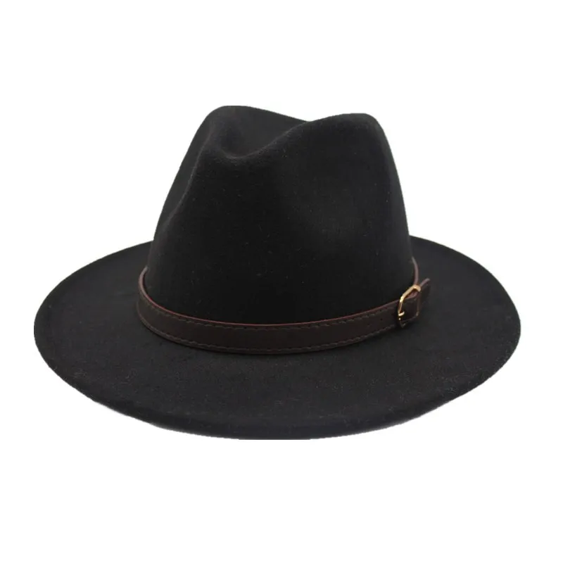 Seioum Новая мода Стиль Широкие полями женская фетровая шляпа шерсть Soild Fedora кепка для женщин Ретро шляпа элегантная женская джаз шляпа шерстяная шапка s