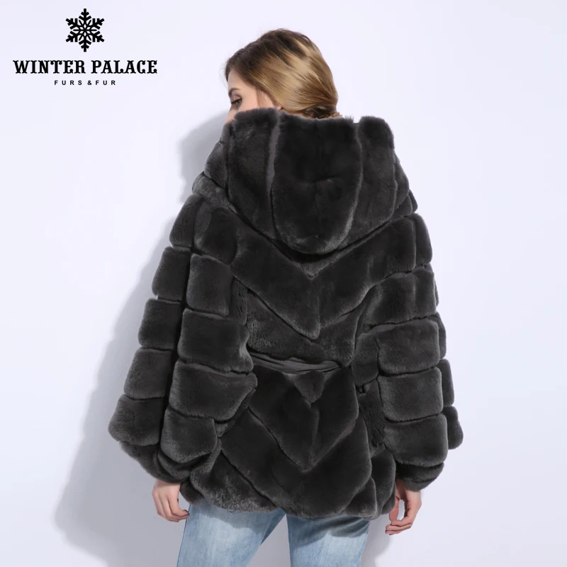 Billige 2018 Winter pelzmantel Mode neue rabblt pelzmantel Casual rex rabblt pelz mantel Solide echt rex rabblt pelzmantel oansatz WINTER PALACE