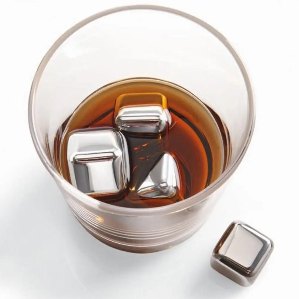 

1pc Stainless Steel Whiskey Stones Ice Cubes Soapstone Glacier Cooler Stone