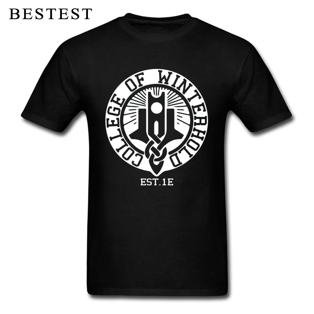 Fashionable Custom Youth Tshirts Family Summer Fall Short Sleeve Round Neck All Cotton T Shirt Summer Tees Top Quality College of Winterhold Est. 1E white 4138 black