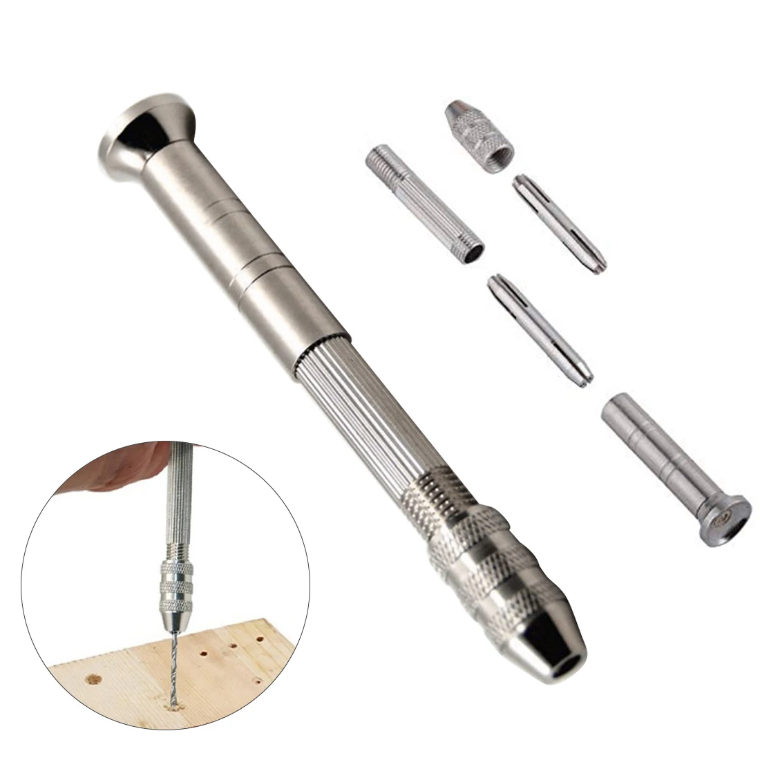

Woodwork 0.5-2.5mm Mini Micro Hand Drill Round Head With Keyless Repair Tools for Watch and Clock Hand Tools