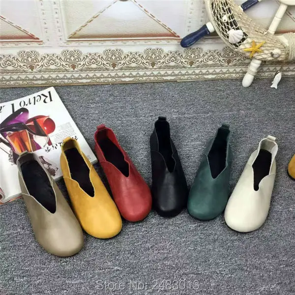 SexeMara New Fashion Forest style Genuine Leather Women shoes soft Cowhide female Casual Shoes size 34-40 6 Colors Free shipping