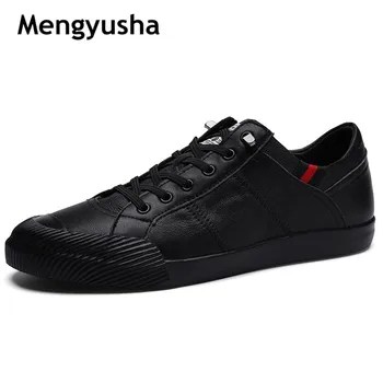 

New Fashion Men Luxury Shoes Moccasins Black Leather Shoes Genuine leather Autumn Shoes Men Casual Loafers Chaussure Homme Cuir
