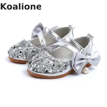 

Kids Shoes For Girls Princess Loafers Toddler Infant Children Shoes Flats Sequin Bowknot Sweet Baby Girls Pearl Leather Sandals