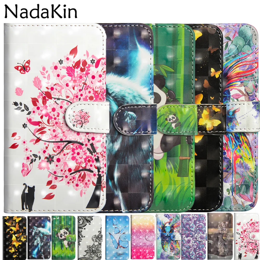 

3D Painted Flip Book Case for Huawei Honor 20 Lite Pro 9X Mate 30 Lite Wallet Cover Luxury Shell for P20 Lite 2019 Nova 5i