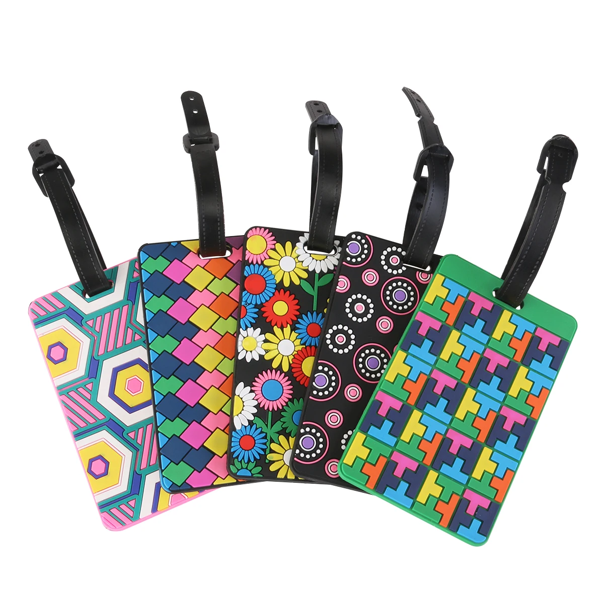 5pcs Silicone ID Adress Holder Suitcase Label Luggage Tag Identifier