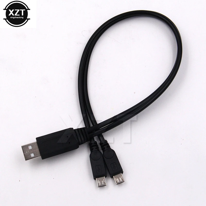 

AT 1PCS A sub-second data transfer charge cable USB female male 2 Micro USB splitter charging for two Android phones newest