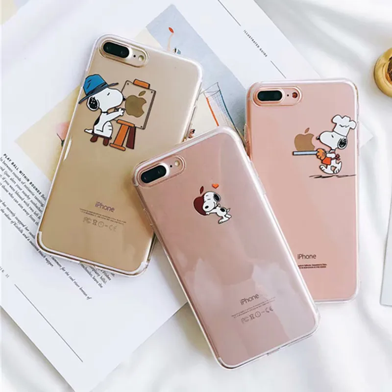 

Cartoon cute case snoopys anime phone case For coque iPhone 8 8plus 7 7plus 6s 8 6plus case silicon for iPhone cover X XS Max XR