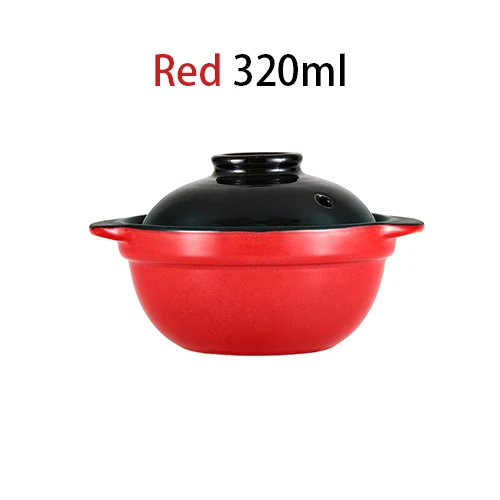 1 шт 260 мл глазурованная Милая рамекин Керамическая Мини-Пудинг Суфле чашка cocotes с крышкой ручка для духовки микроволновая печь - Цвет: Black Red 260ml