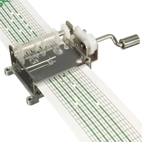 DIY Compose Music Spectrum Hand Crank Operated Punched Tune Paper Tape Music Box Movement + Hole Puncher + 20 Note Paper Strips 1