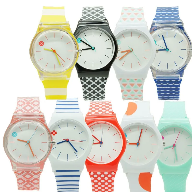 Новое поступление, простые кварцевые часы с четырехлистным клевером, силиконовые наручные часы для студентов, детей и женщин, аналоговые часы Relogio