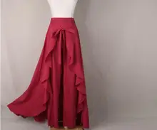 NEW Skirt Women High Split Tie-Waist Ruffle Loose Wide leg Pants Overlay Skirt Women Solid Elastic Waist Long Skirt Pants NEW Skirt Women High Split Tie-Waist Ruffle Loose Wide leg Pants Overlay Skirt Women Solid Elastic Waist Long Skirt Pants