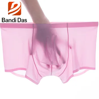 

Bandi Das brand man boxer homme Men's ice silk transparent Boxers Ultra-thin r gay man underwear cuecas boxer