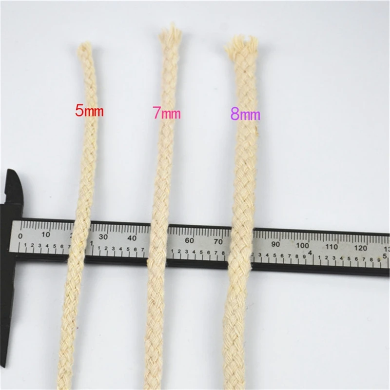 8 мм бежевая веревка хлопок толстые шнуры для домашнего текстиля ручной работы декоративные аксессуары 80 м/лот шнуров