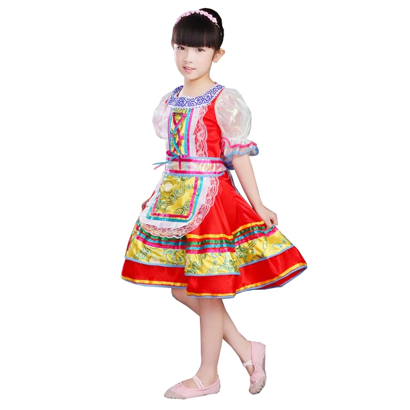 SONGYUEXIA/русский Национальный костюм для детей, китайское народное танцевальное платье для девочек, современное танцевальное платье принцессы