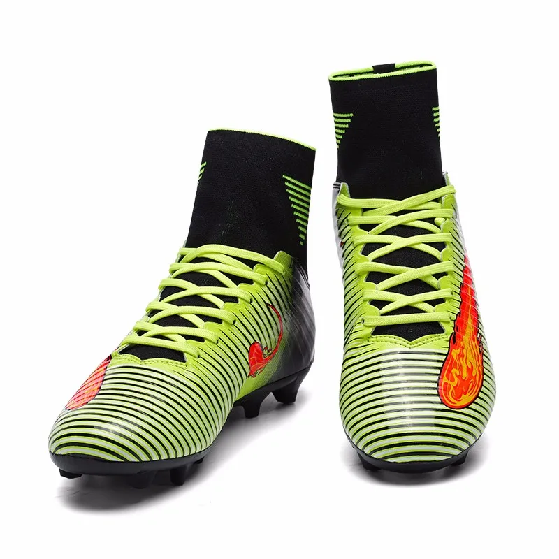 Мужские футбольные бутсы de soccer шипы с высокой лодыжкой детские футбольные бутсы носок с шипами бутсы футбольная обувь кроссовки размер 35-44