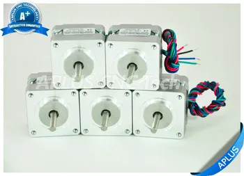 

5 PCS NEMA 16 Stepper Motor, 22.6oz-in 34mm 1.2A, 1.8degree, 4wires