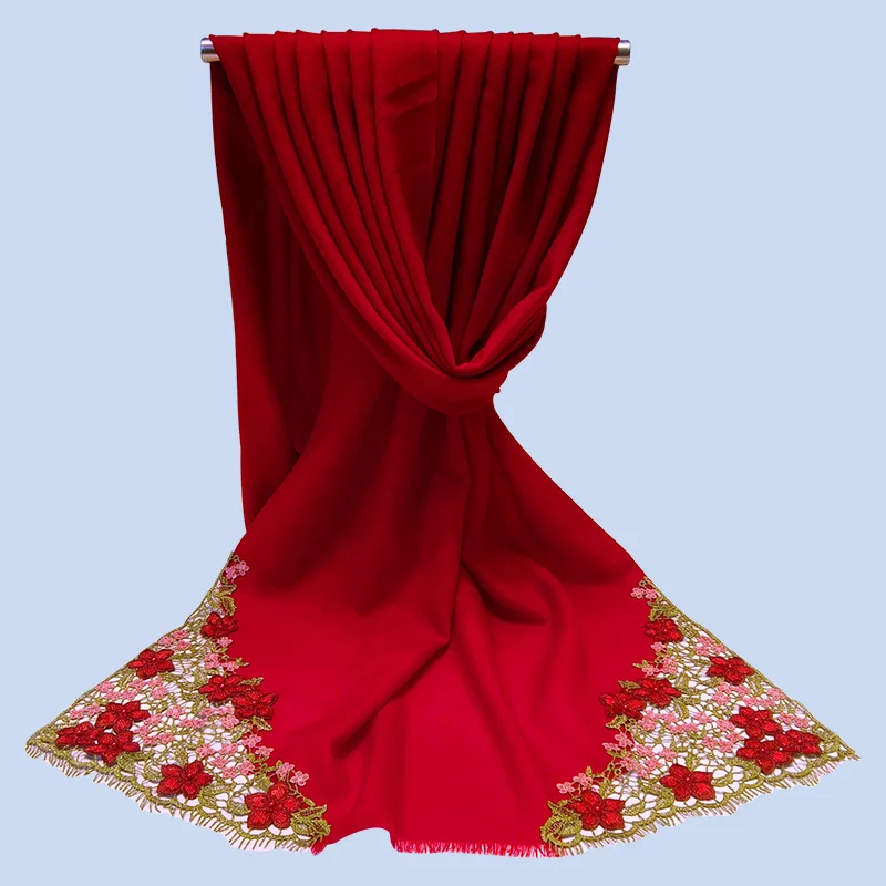 Yopota женские шерстяные роскошные шарфы в китайском стиле утолщенные полые Вышитая Шаль высококачественные шарфы первоклассный подарок - Цвет: 3982-01