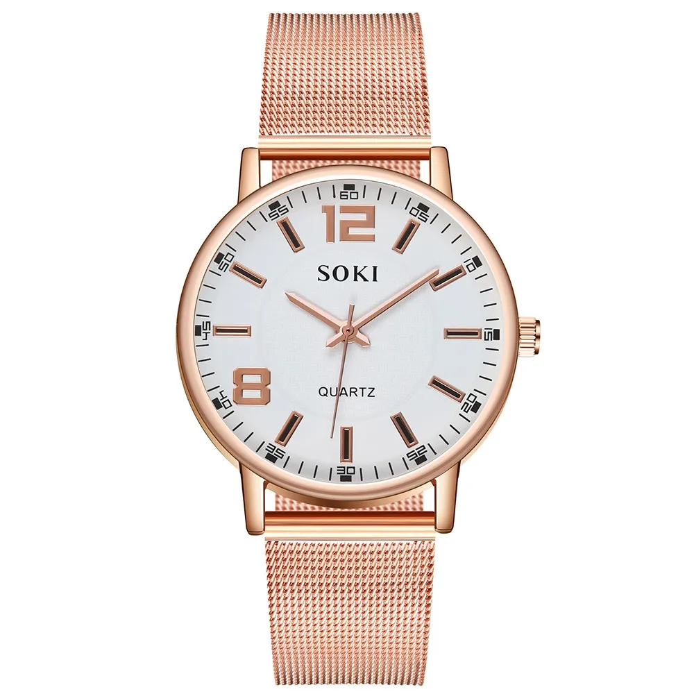 Classics Ladies Watch Rose Gold Mens Watches Stainless Steel Mesh Belt Women Clock Exquisite Gifts Zegarki Damskie Uhren Damen*A | Наручные