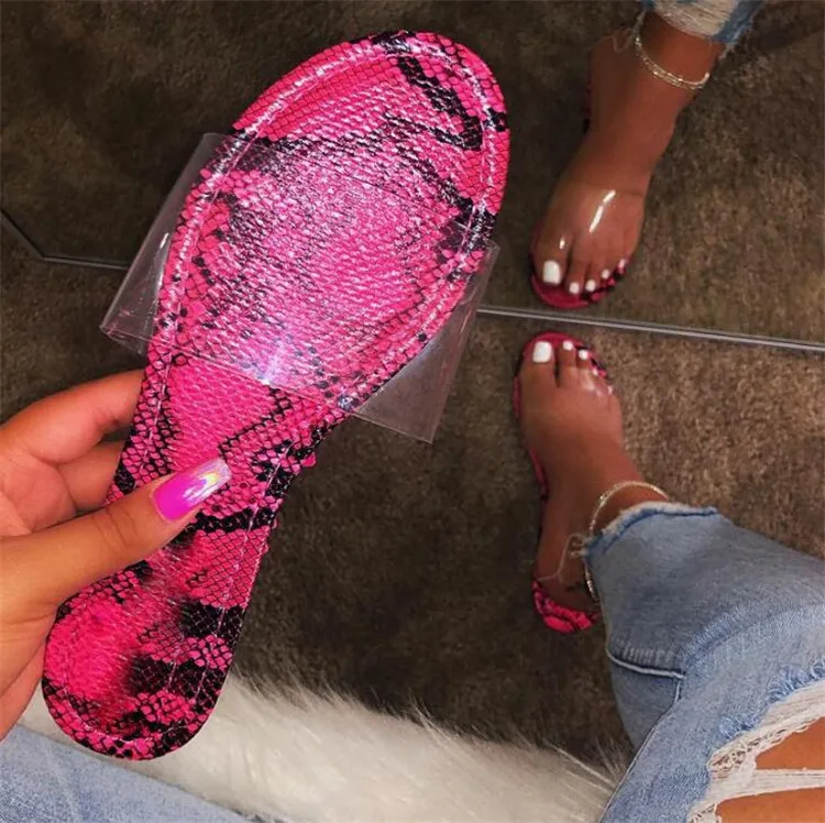 Fashion Women Slipper Summer New Transparent Open Toe Flat Slide Ladies Outdoor Comfort Slip On Beach Sandals Woman Dropshipping