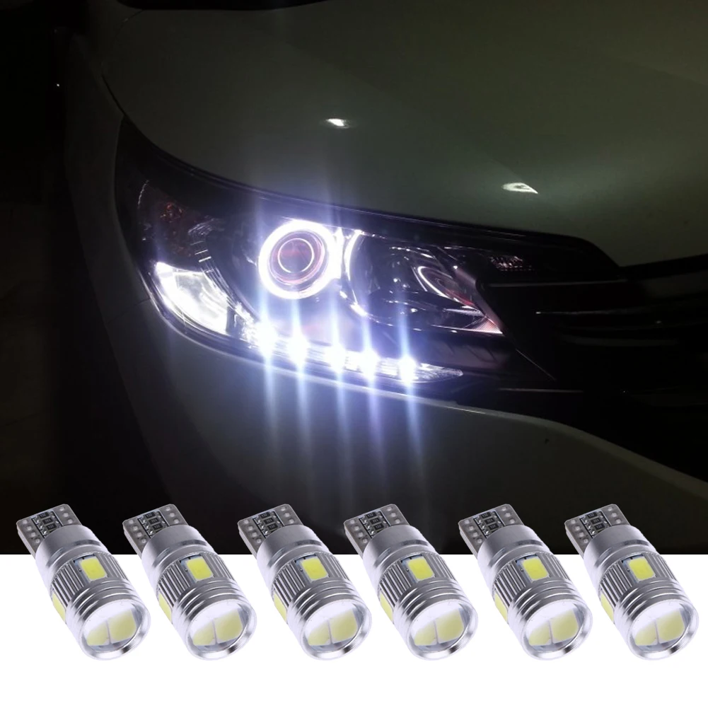 

2/4/6Pcs Car LED Lights Canbus T10 5630 6SMD Decoding W5W Width Light Auto Light-emitting Diode Wedge Light Parking Lamp Bulb