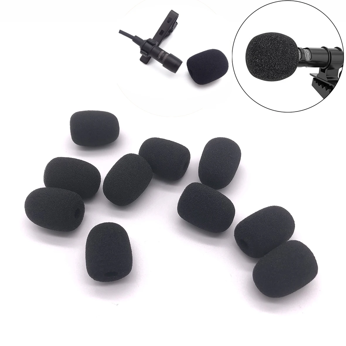 

QHRICE 10pcs 5mm Diameter foam microphone windscreens windshields Customize foam covers for 0.5mm Size Mic Capsule