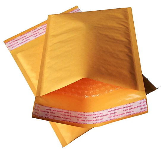 10 шт Желтый крафтовый конверт с упаковочной пленкой внутри объемные Конверты Доставка сумка самозапечатывающийся Бизнес школьные