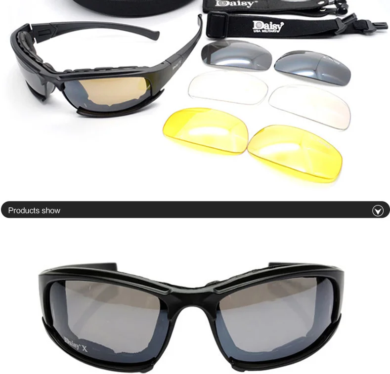 Тактические камуфляжные очки Daisy X7 мужские военные поляризованные солнцезащитные очки CS wargame страйкбол очки велосипедные фотохромные очки
