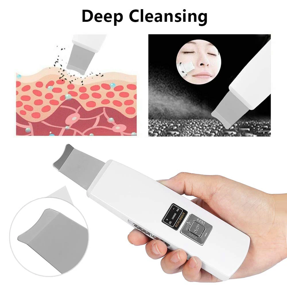  Ultrasonic Deep Face Cleaning Skin Scrubber Remove Dirt Blackhead black point Reduce Wrinkles and s