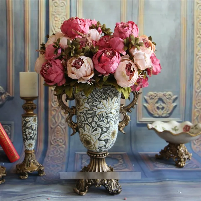 HIGHT-Quality-silk-flower-European-1-Bouquet-Artificial-Flowers-Fall-Vivid-Peony-Fake-Leaf-Wedding-Home (2)