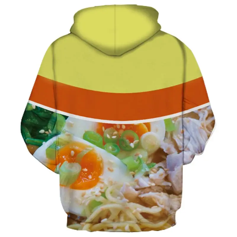 Headbook Fashion 3d Cartoon Hoodies Men/Women Thin Cool 3d Sweatshirts Digital Print Chicken Noodle Hooded Hoodies YXQL688