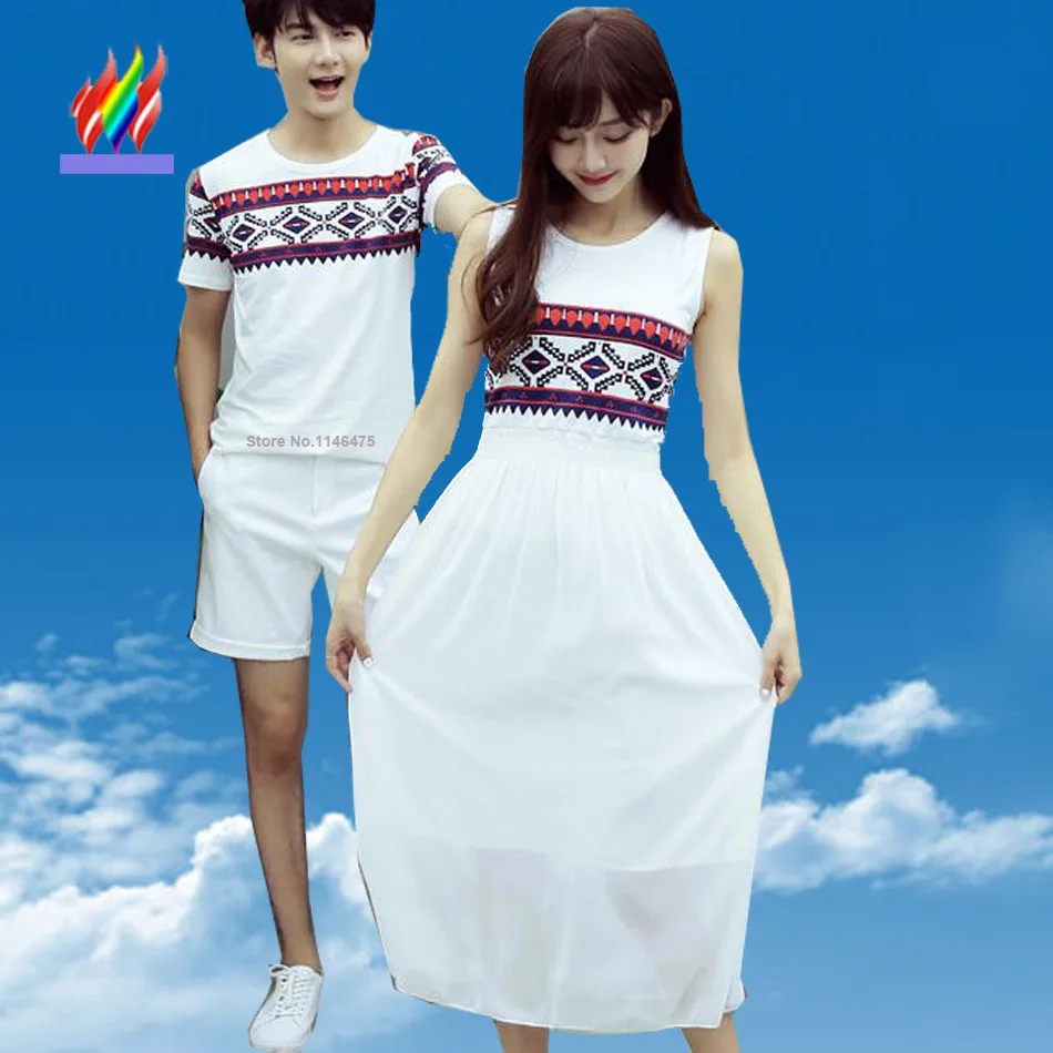 2018 Hot Selling Couples Clothes For Lovers Honeymoon Holiday Wear Casual T-Shirt Printed White Cute Matching Couple T Shirts 2018 Hot Selling Couples Clothes For Lovers Honeymoon Holiday Wear Casual T-Shirt Printed White Cute Matching Couple T Shirts