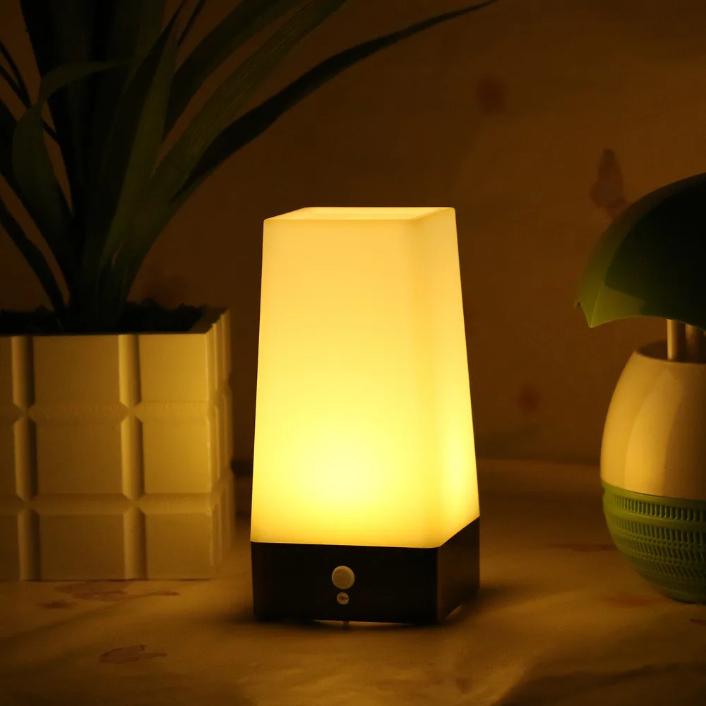 Wireless PIR  Motion Sensor Bedroom Night Light Battery Powered LED Table Lamp 5