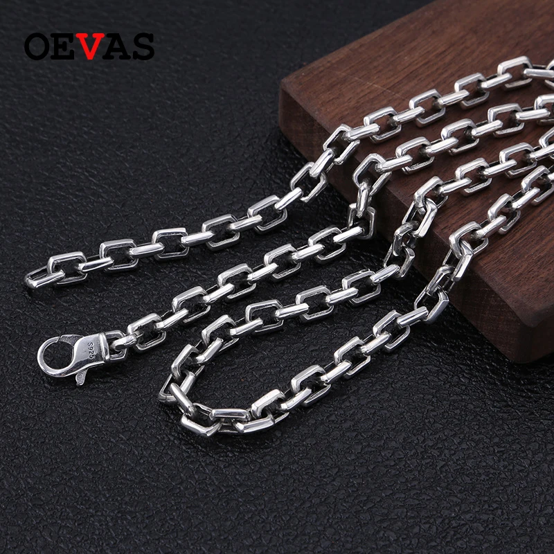 925 Sterling Silver Retro Thai Silver Men 7mm link Chain Clavicle Necklace Wholesale Pure S925 Silver Box Necklace Dropshipping 925 Sterling Silver Retro Thai Silver Men 7mm link Chain Clavicle Necklace Wholesale Pure S925 Silver Box Necklace Dropshipping