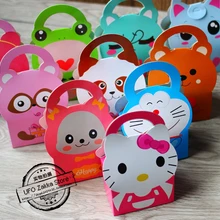 Животные мультфильм конфеты декоративная бумага для вечеринок сувенир сумка Подарочная коробка на день рождения праздничный сувенир дети мальчики девочки события поставки 80 шт/партия