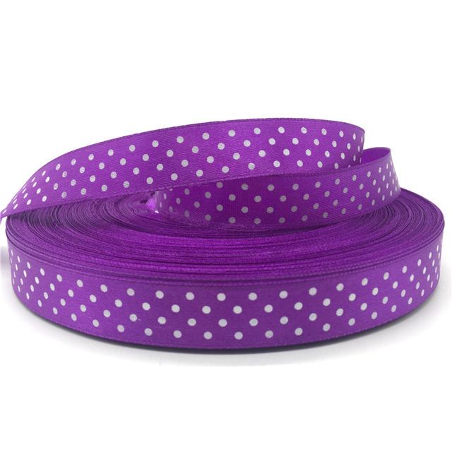 5/8"(15mm) Polka Dots Satin Ribbon Printed Polyester Ribbon DIY Christmas Wedding Decoration