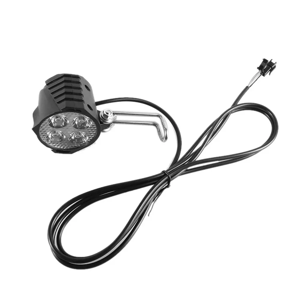 Excellent New Electric Bicycle Lights LED Bicycle Headlight 12W 12V-80V Waterproof Bike Front Light Flashlight 4 Lights with Horn for Bike 9