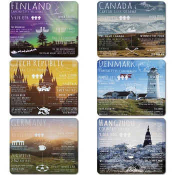

World Travel Greetings Finland Denmark Czech Nature Rubber Table Mouse Pad Laptop Computer Enclosure Mousepad Mat