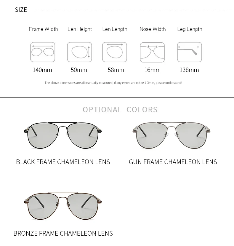 Pilot фотохромные солнцезащитные очки, мужские поляризованные очки с двойным лучом, мужские солнцезащитные очки с металлической оправой для вождения, UV400 209BS