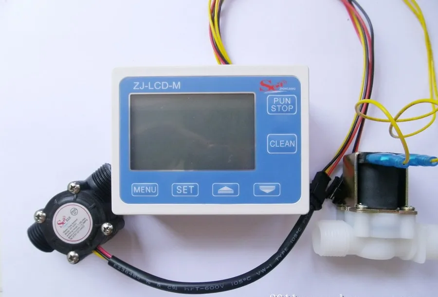 G1/" цифровой контроль потока воды ЖК-дисплей+ Датчик расхода метр+ электромагнитный клапан DHL