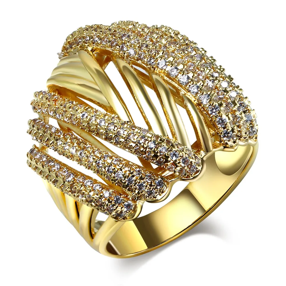 Женские кольца, покрытые золотом и родием, с белым CZ кольцом, модные ювелирные изделия,, полный размер#5,#6,#7,#8,#9,#10