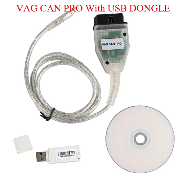 Горячая VAG CAN PRO CAN BUS+ UDS+ K-line S.W версия 5.5.1 VCP obd obd2 сканер с USB донглом VAG KKL USB кабель - Цвет: with USB Dongle