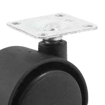 

33mm Metal Mounted Plate 38mm Plastic Dual Wheel Rotatable Caster SODIAL