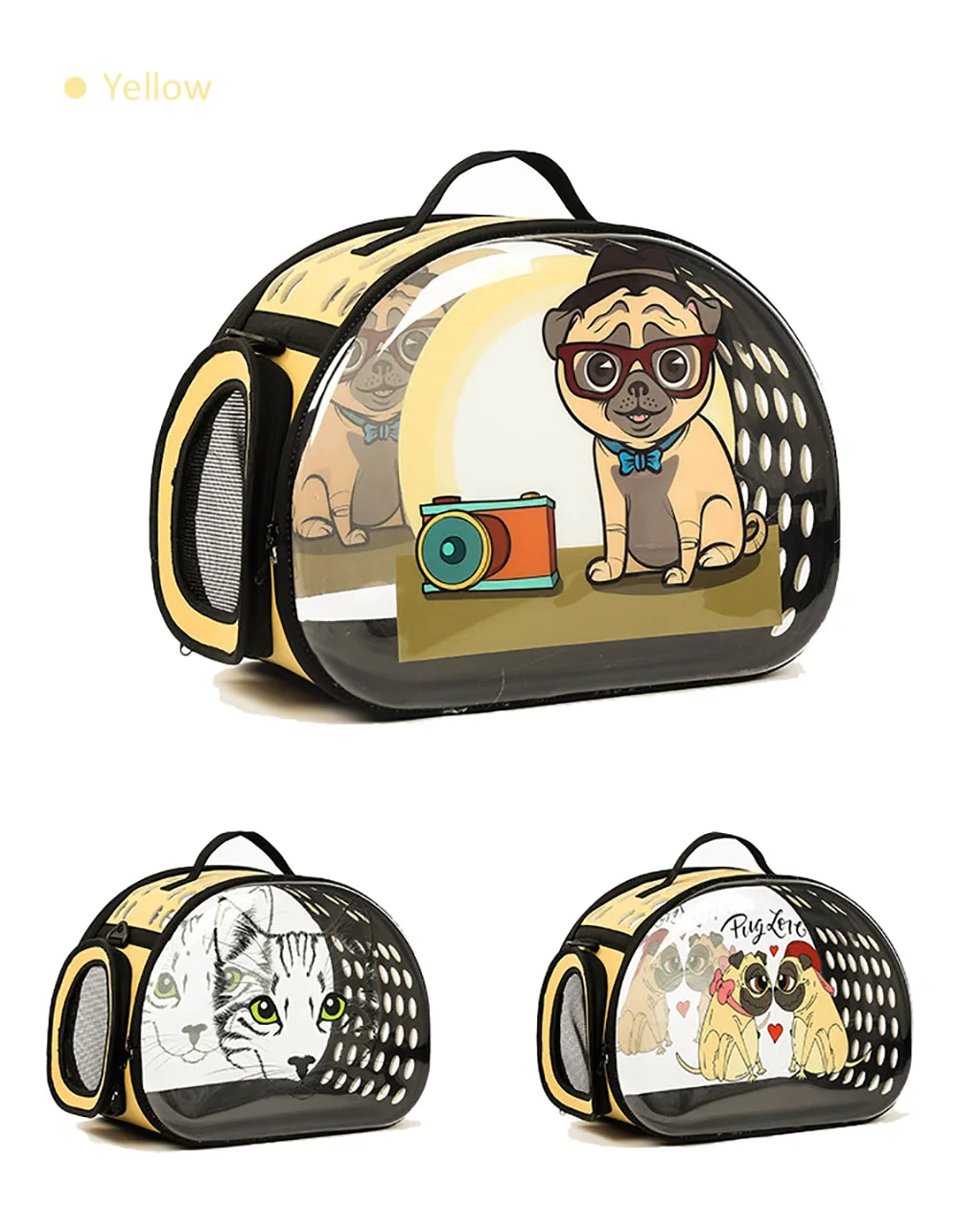 Прозрачная переноска для собак, складная сумка для кошек, дорожная сумка, дышащие сумки на плечо для маленьких собак, щенков, рюкзак для переноски домашних животных