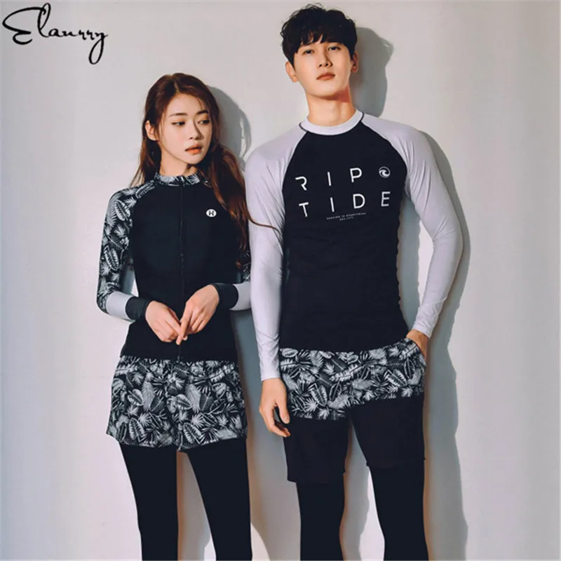 النساء تصفح الدعاوى طويلة الأكمام مثير Rashguards 2019 أحدث رجل ملابس السباحة زوجين الرياضة المايوه فتاة لباس سباحة الصيف