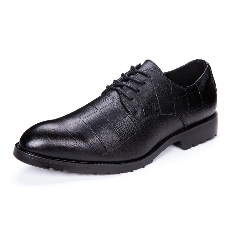 men shoe pointed toe italian formal dress leather silver ballet flats male footwear luxury brand 2017 derby oxford shoes for men (1)